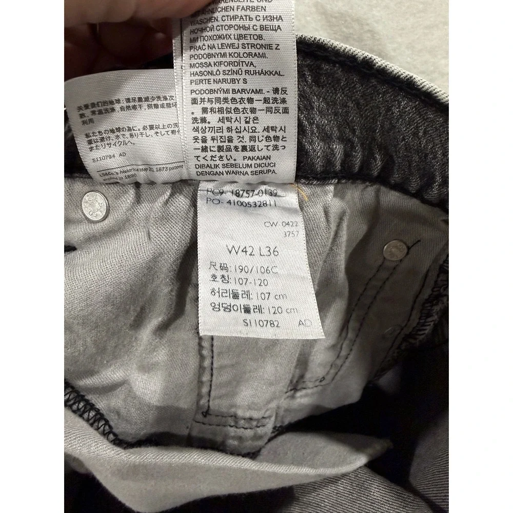 Levi's 541 Athletic Taper Men 42x36 Gray Acid Wash Denim Jeans